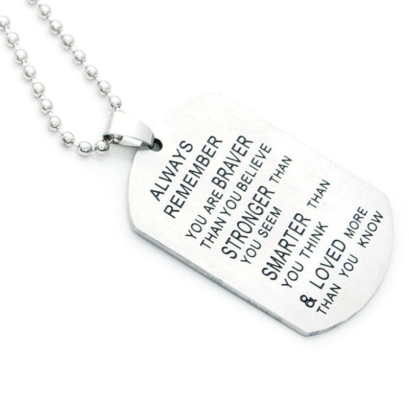 Always Remember You Are Braver Than You Believe Hot Jewelry Pendant Necklace  Kt
