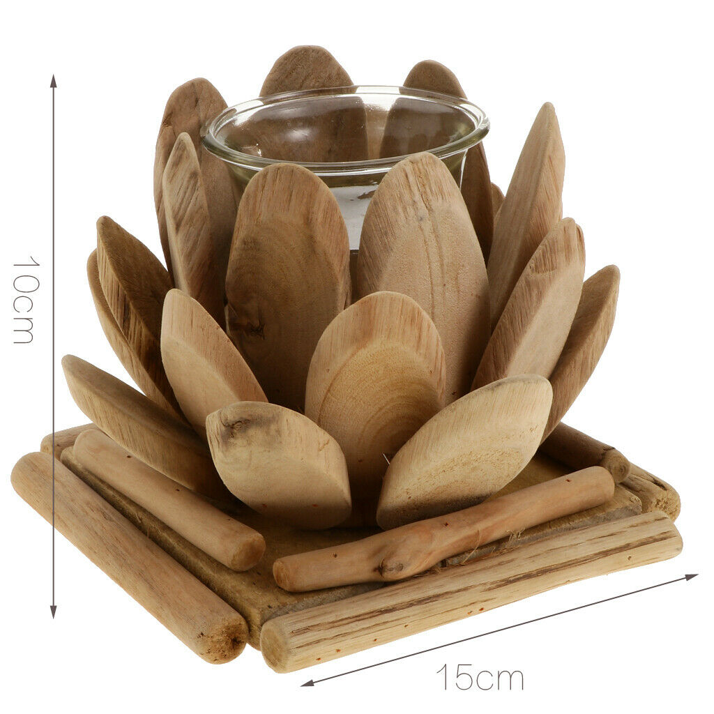 Lotus Candle Holder, Wooden Tealight Holders Handmade Ornaments Votive Holder