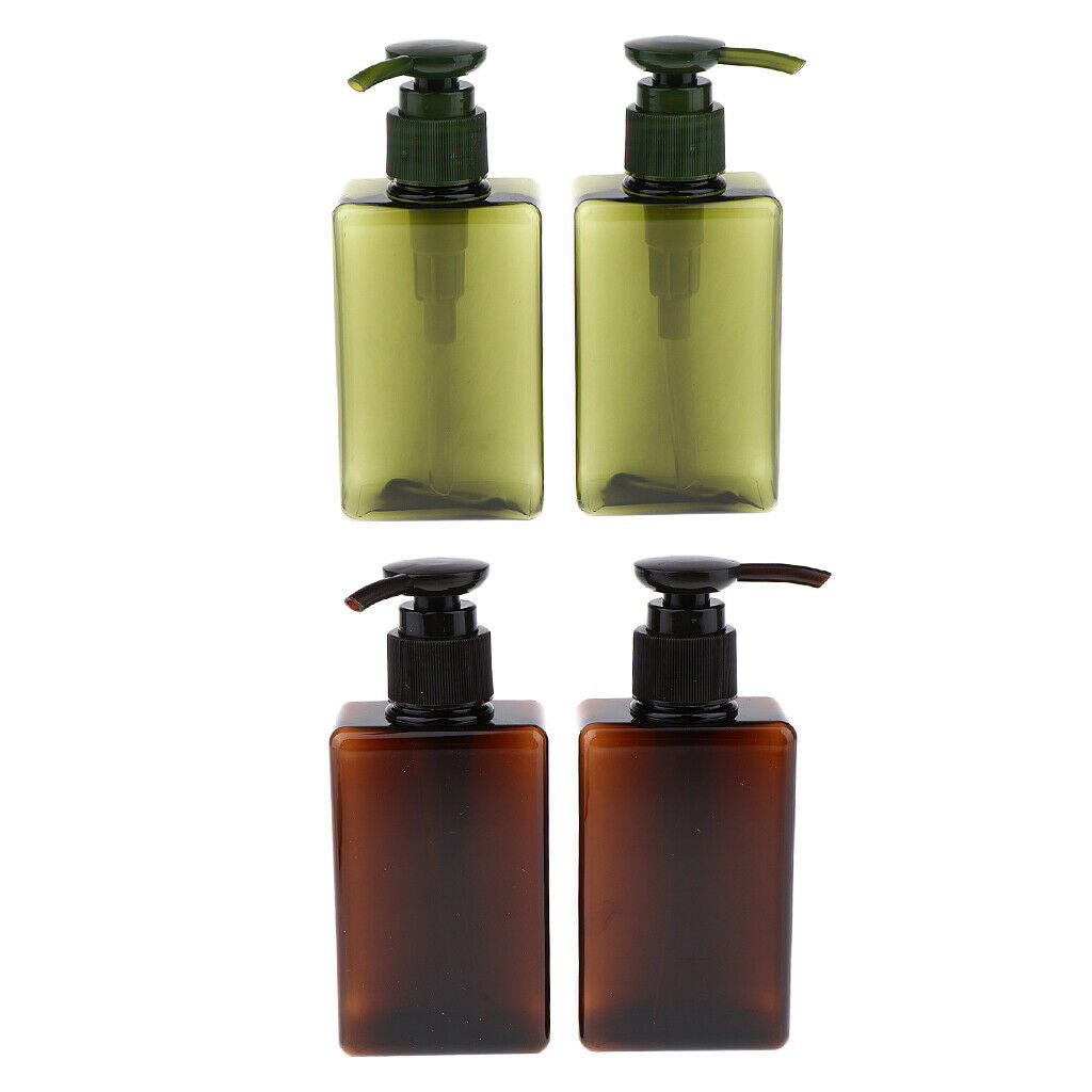 5-Ounce Plastic Bottles w/Lotion Pump, 4 Pcs Shampoo Dispenser, Refillable