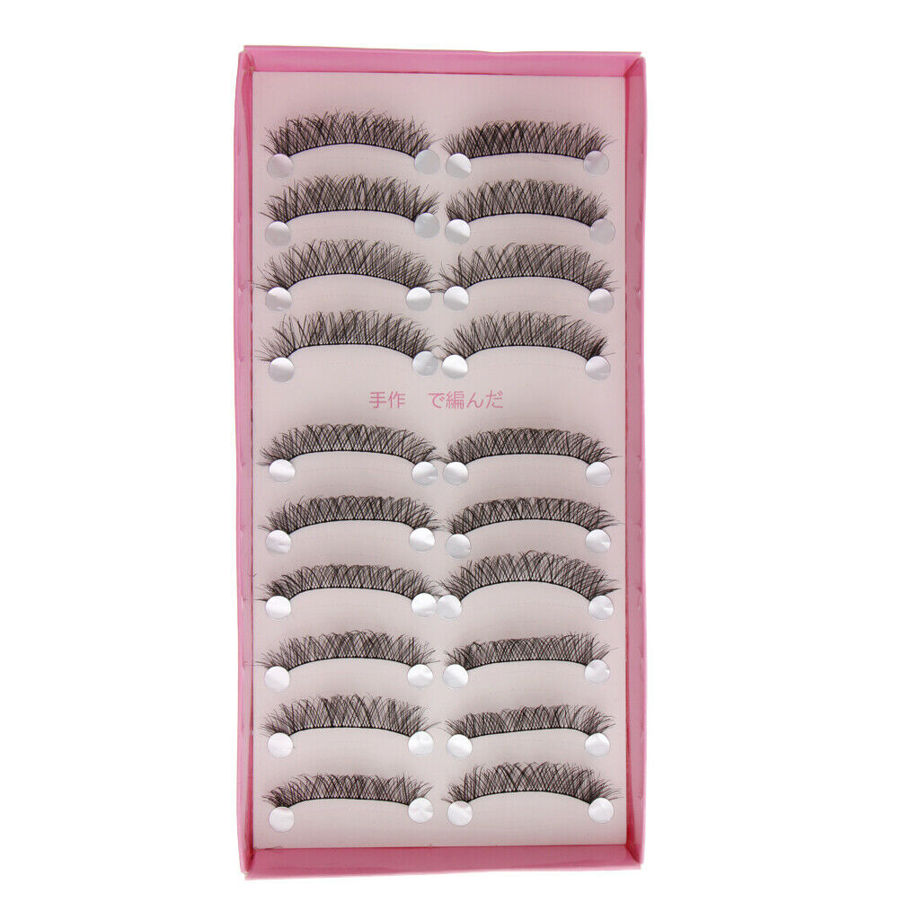 10 Pairs False Eyelashes Extension Long Thick Criscross Fiber Handmade Lash