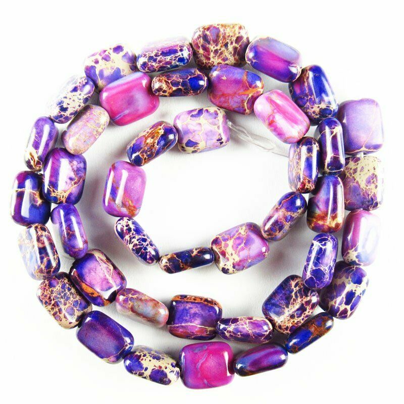 10x8x4mm Purple Manmade Sea Sediment Jasper Column Loose Bead 15.5 " 609DHS