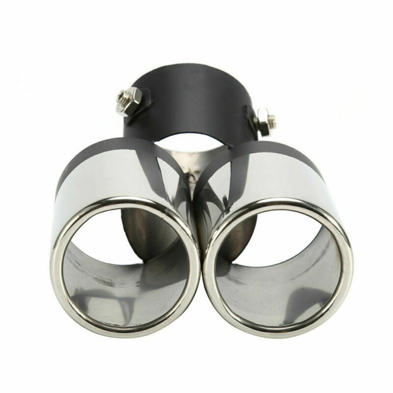 Stainless Steel Bend Car Exhaust Pipe Chrome Muffler Tip Tails Y-Pipe Dual Pipes