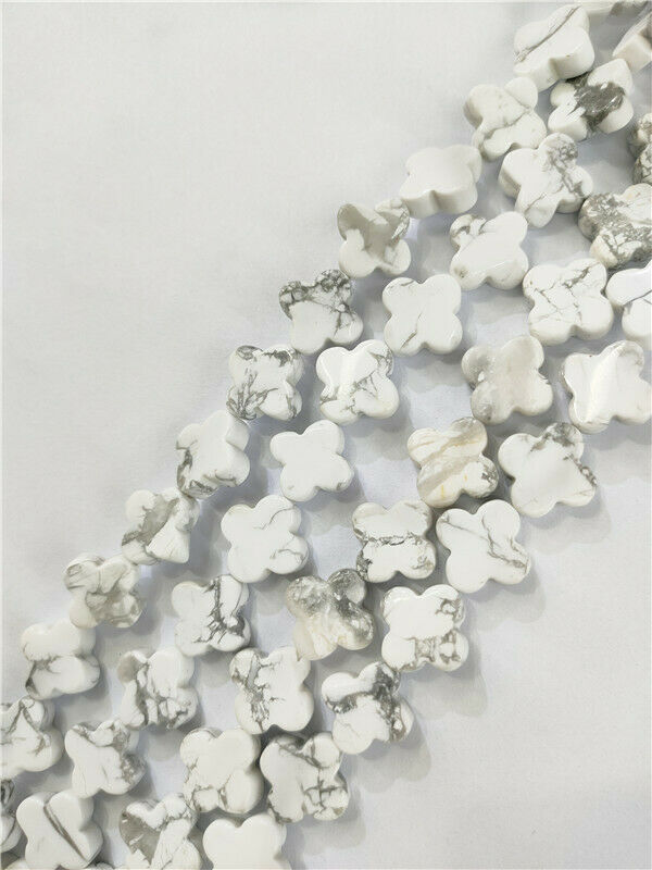 1 Strand 14x4mm Natural White Howlite Clovers Spacer Loose Beads 15.5inch HH172