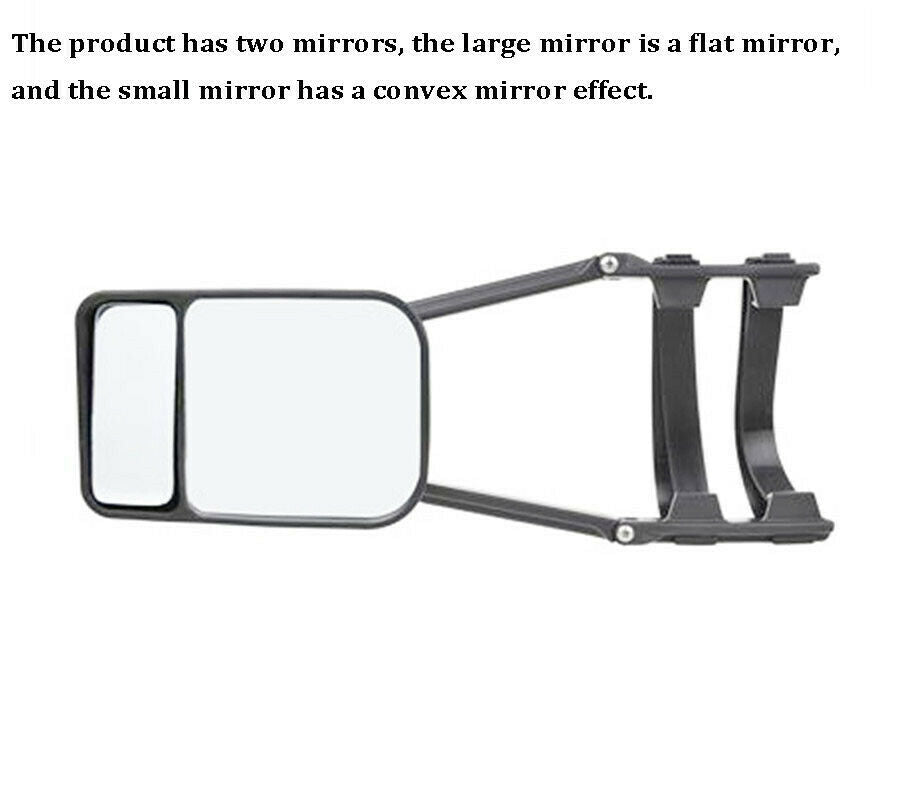 2 Pcs Clip-on Rearview Flat &Convex Mirror Extension For Trailer, Tractor,Truck