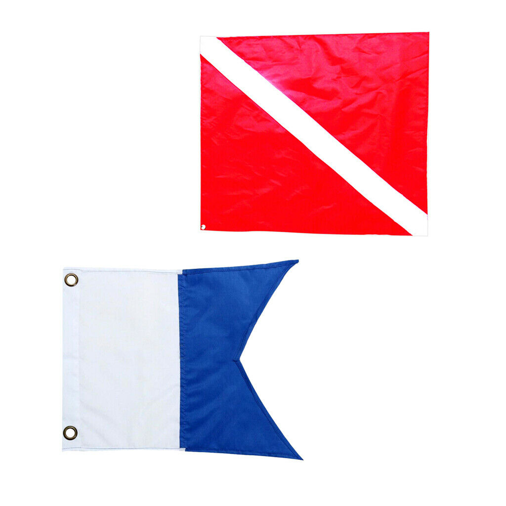 2x Diver Down Boat Pennant Flag Scuba