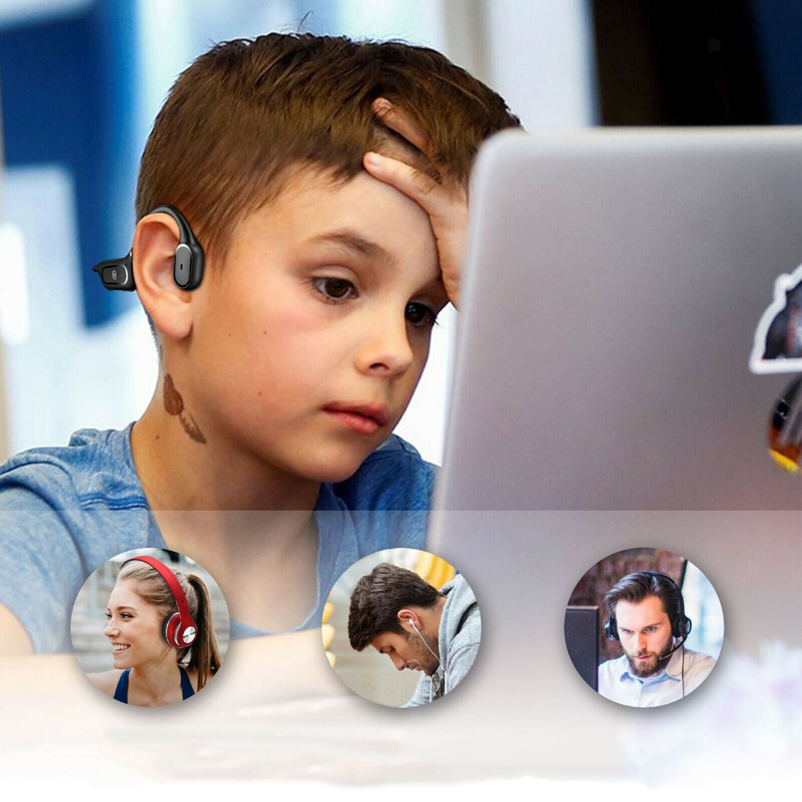 Open Ear Bluetooth 5.0 Headphone Bone Conduction TWS Running Earphones Touch