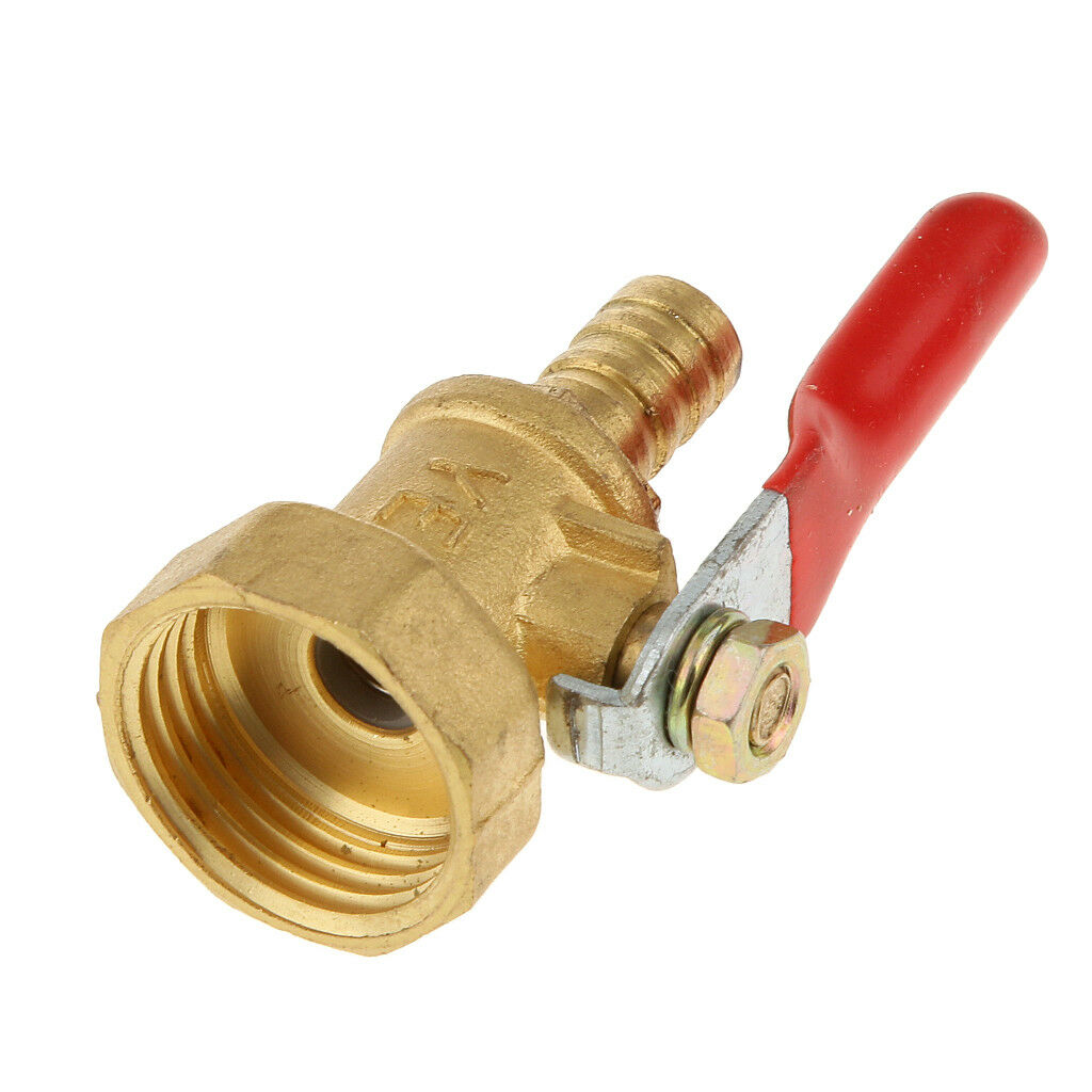 1/2 14mm Female Thread to 5/16 Barb Hose Tail Brass Ball Valve witch Handle