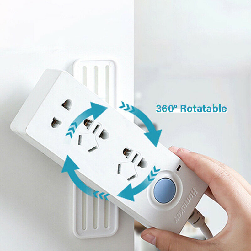 Multifunctional Rotatable Power Strip Holder Punch-free hook Adhesive Wall Ho KX