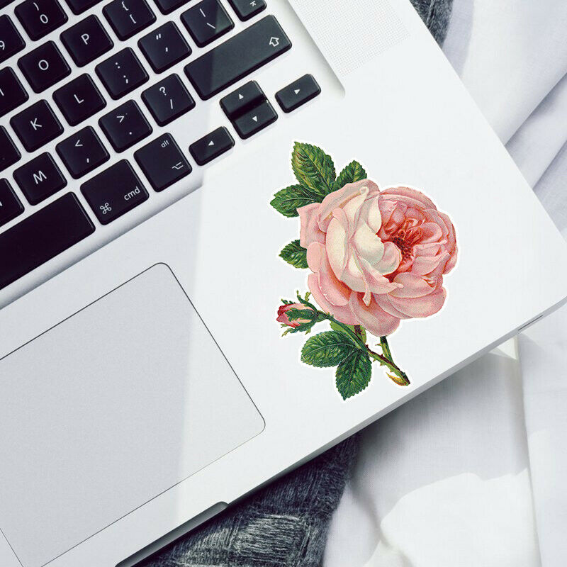 6pcs/set Rose Flower Stickers for Car Luggage Suitcase Laptop Door Wall Decor