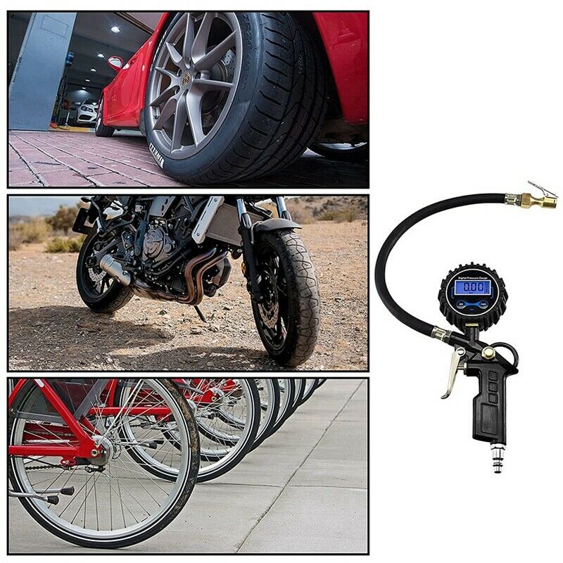 Digital Tire Pressure Gauge, 200 PSI American Air Chuck Pressure Gauge 0.1 DisV6