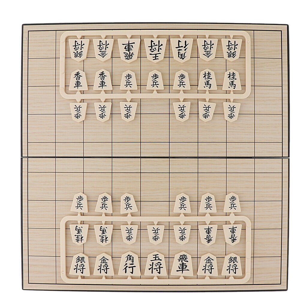 Plastic Shogi Japanese Chess Game Set with Folding Board & Pieces 4.92 x 9.84 x