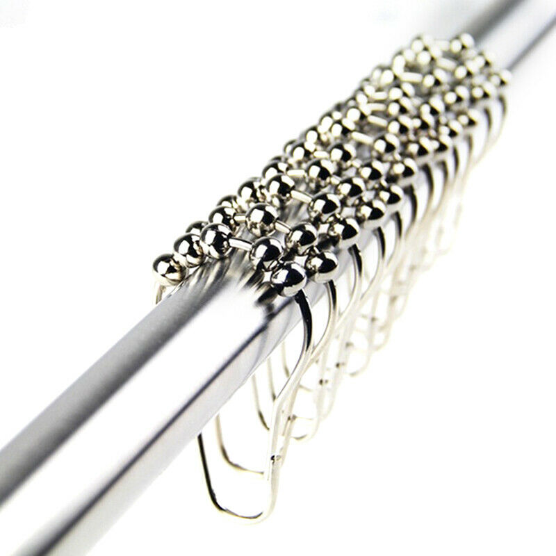12Pcs/Set Stainless Steel Roller Ball Bath Shower Curtain Rings Hanging H.l8