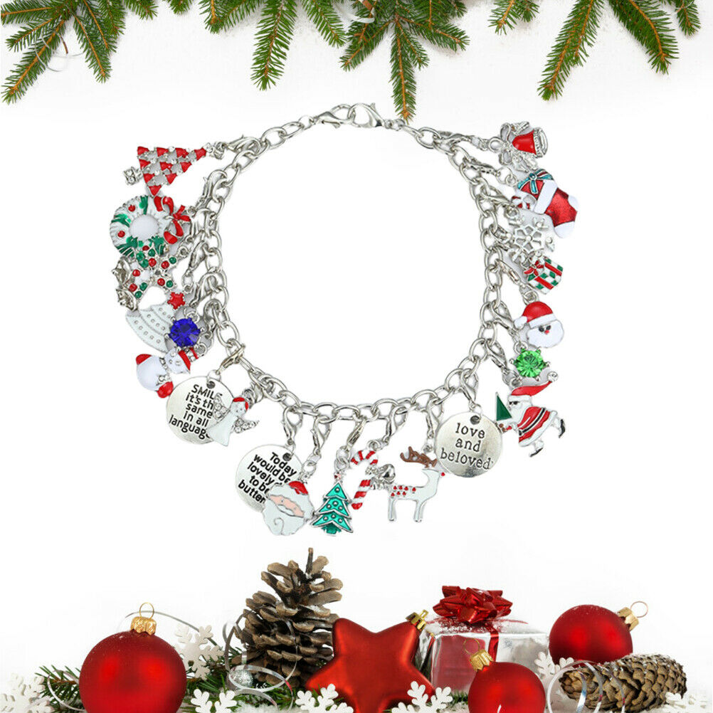 Christmas Countdown Calendar DIY Charm Bracelet Making Kit for Girls Women Gift