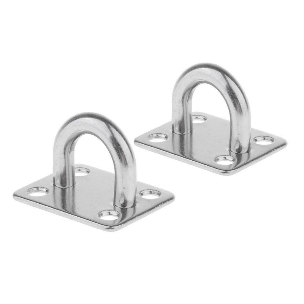 2pcs M10 Wall/Ceiling Hook Stainless Steel Pad Eye Plate Marine Boat Rigging