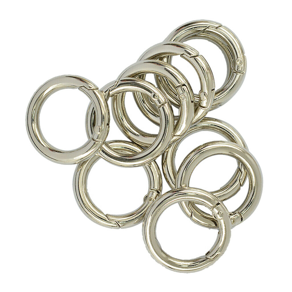 10 Pieces Zinc Alloy Circle Spring Snap Hook Clip Keychain