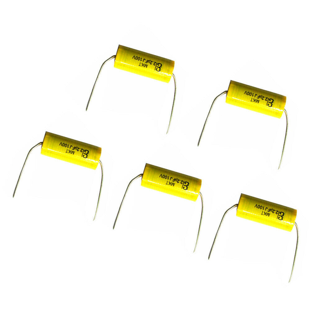 2.2UF 100V Speaker Frequency Capacitor Divider Audio Crossover - Pack of 5