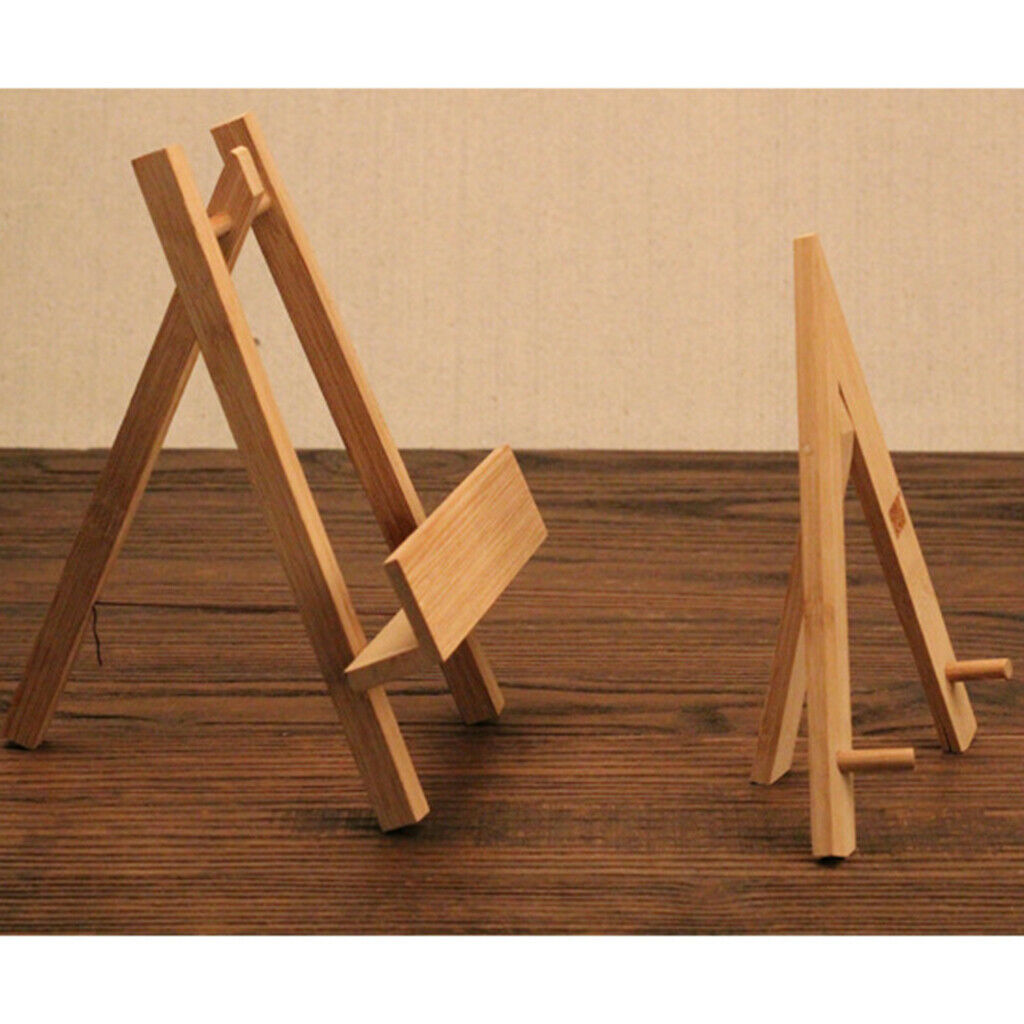 Bamboo Tea Cake Stand Photo Display Rack Plate Picture Frame Holder Easel Free