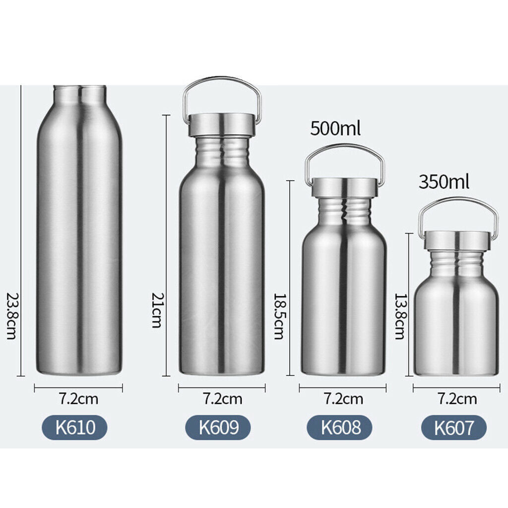 Stainless Steel Sports Water Bottle Cycling Hiking Flask PP Lid 750ML