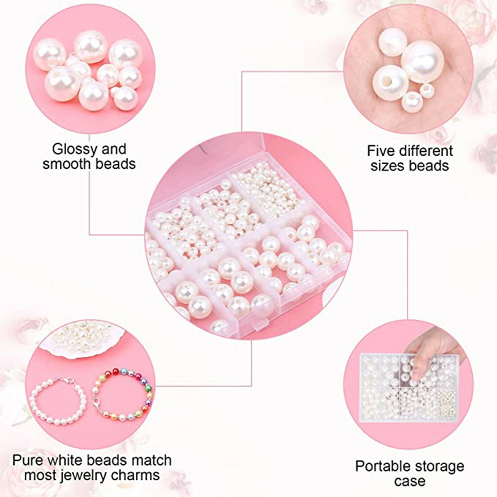470 Pieces Spacer Beads DIY Bracelet Choker Earrings Jewelry Repairing