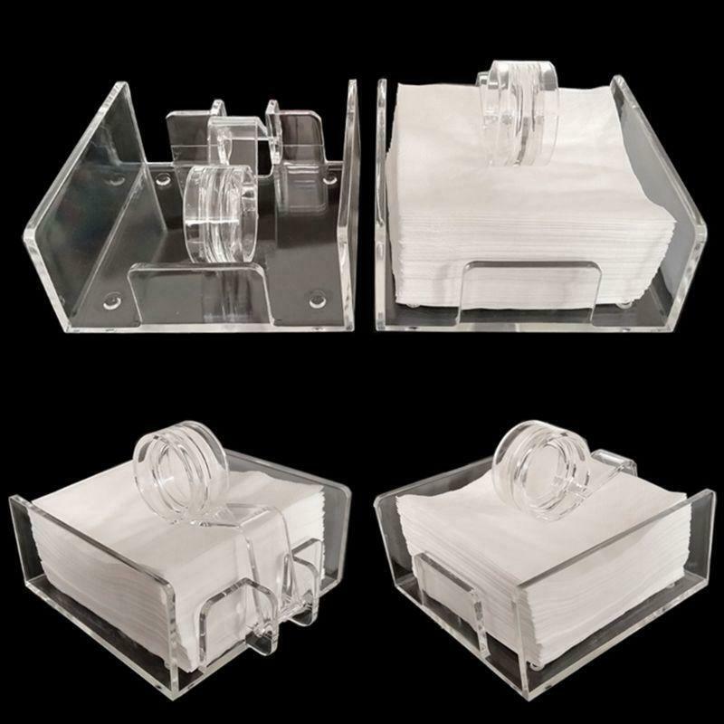 Square Clear Acrylic Cocktail Napkin Holder Paper Serviette Dispenser Tissue Box
