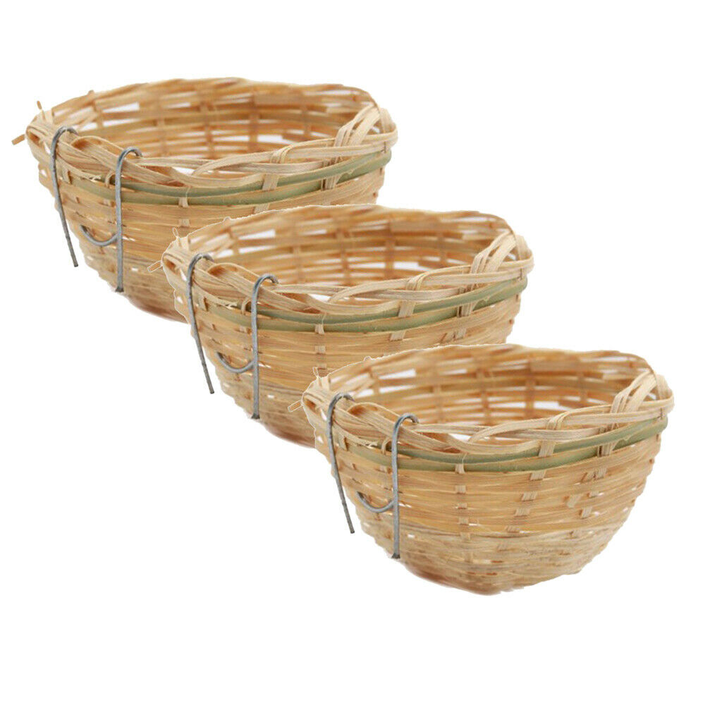 3 pieces natural bamboo bird nest, great for wedding favors,