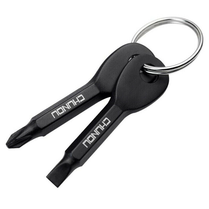 2 Keys Stainless Keychain Pocket Screwdriver Tool Set EDC Outdoor Multifu.l8