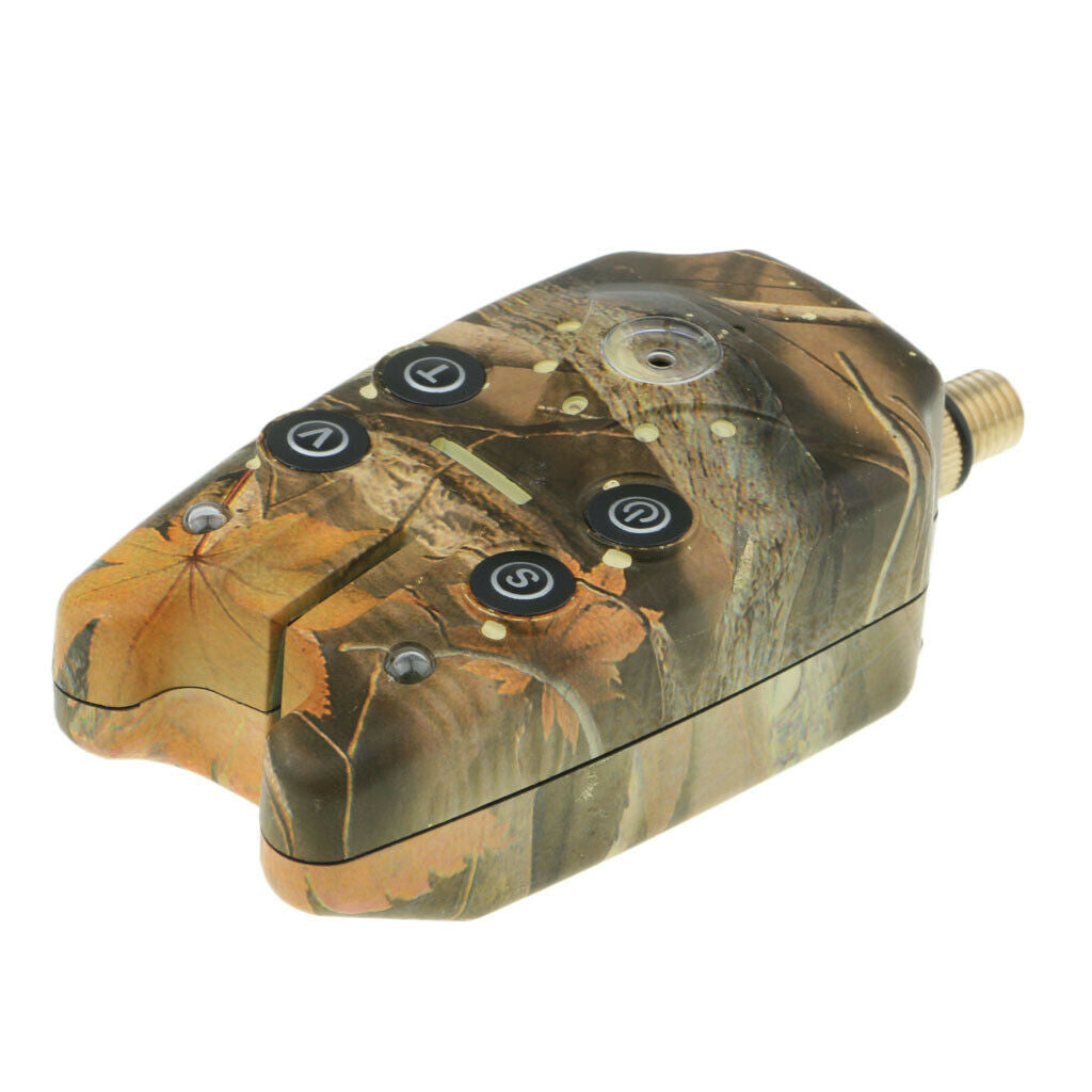 Fishing Bite Alarm Indicator Sound Light Alert Fishing Rod Holder Camouflage