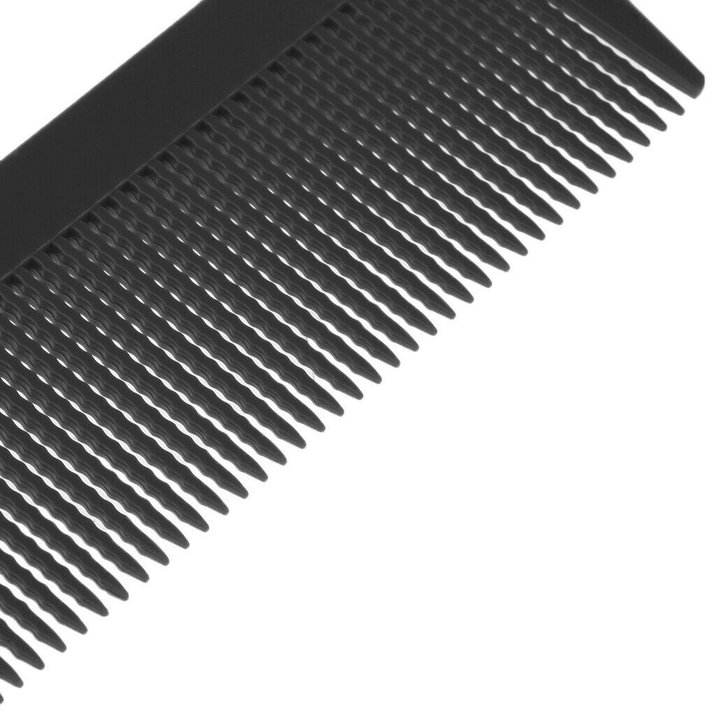 2X Flat Top Clipper Comb Finely Waved Teeth Barber Hair Cut Styling Comb Black