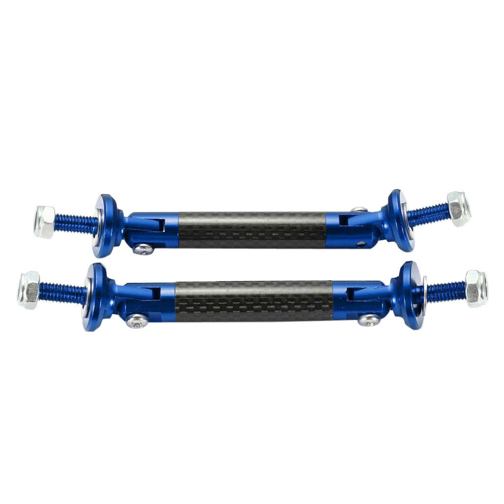 2x Front Rear Frame Bumper Lip Splitter Strut Rod Support Bars Blue