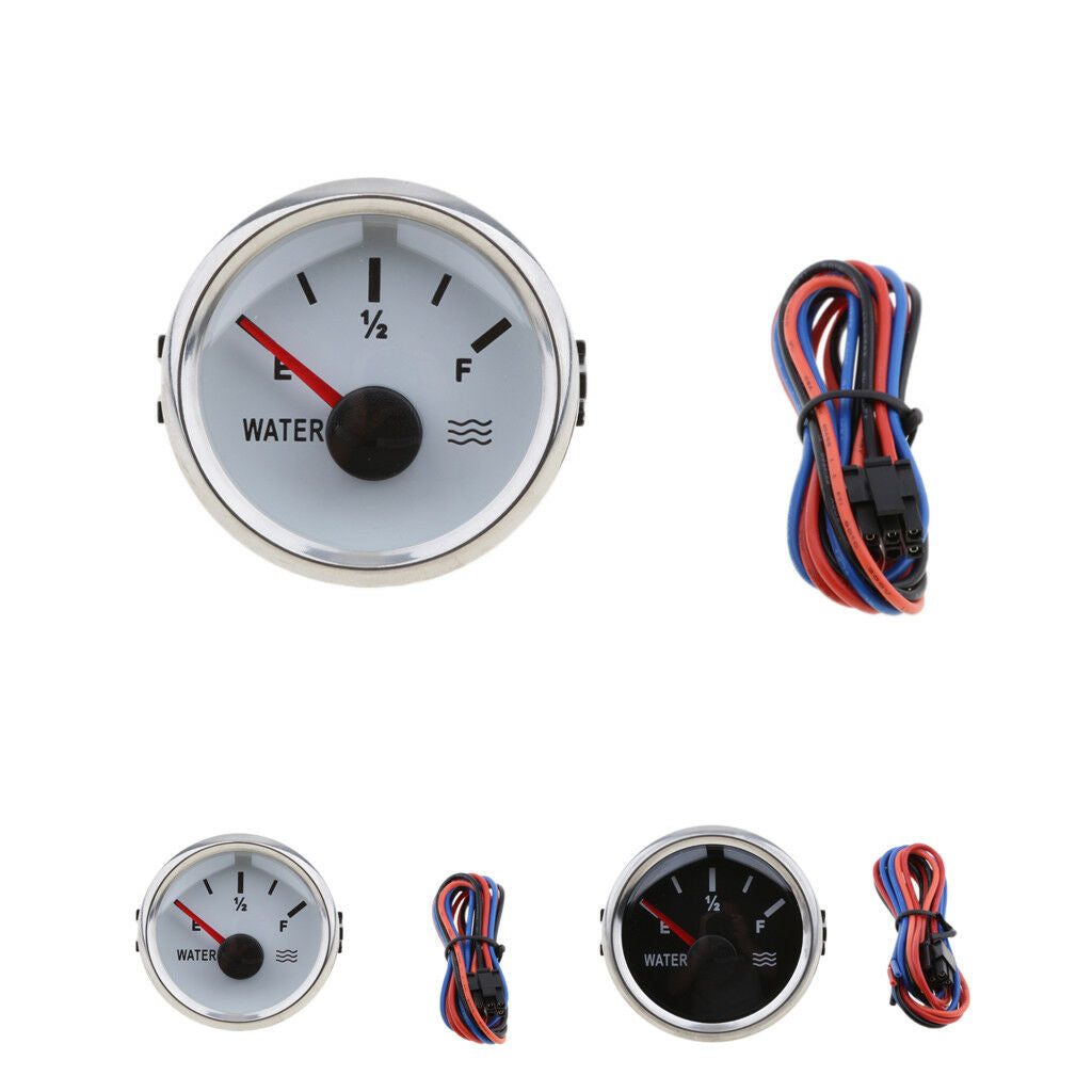 Marine Boat Level Water Level Gauge Indicator 2'' 52mm 9~32VDC White