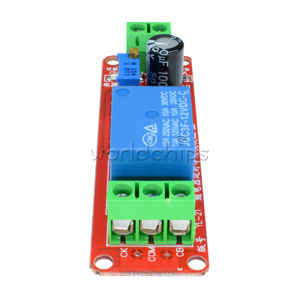 12V DC Conduction Delay Relay Shield Module NE555 Timing Turn-on Timer Switch