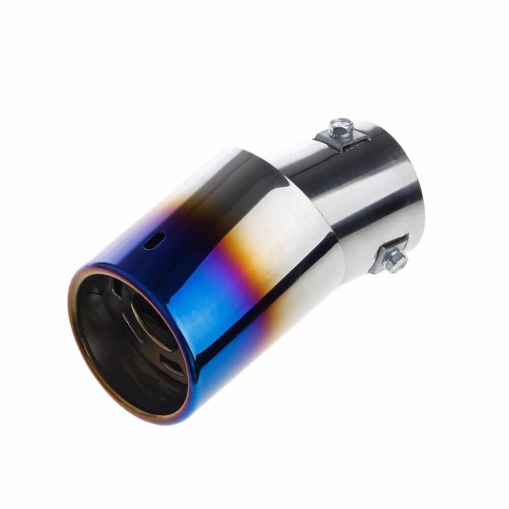1xUniversal Bent Colorful Stainless Steel Auto Car Exhaust Pipe Tail Muffler Tip