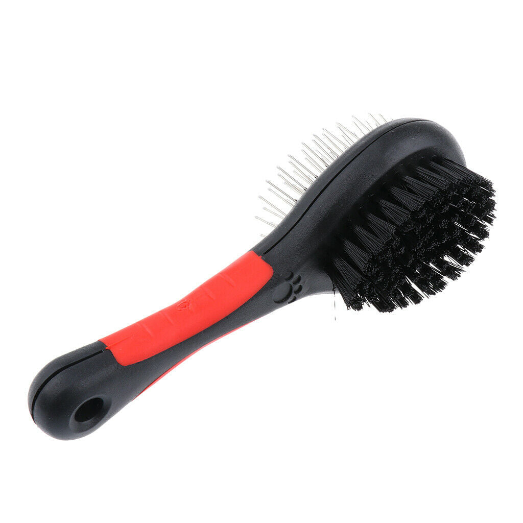 2-Sided Plastic Pet Hair Brush Dog Cat Hair Comb Slicker Grooming Rake S