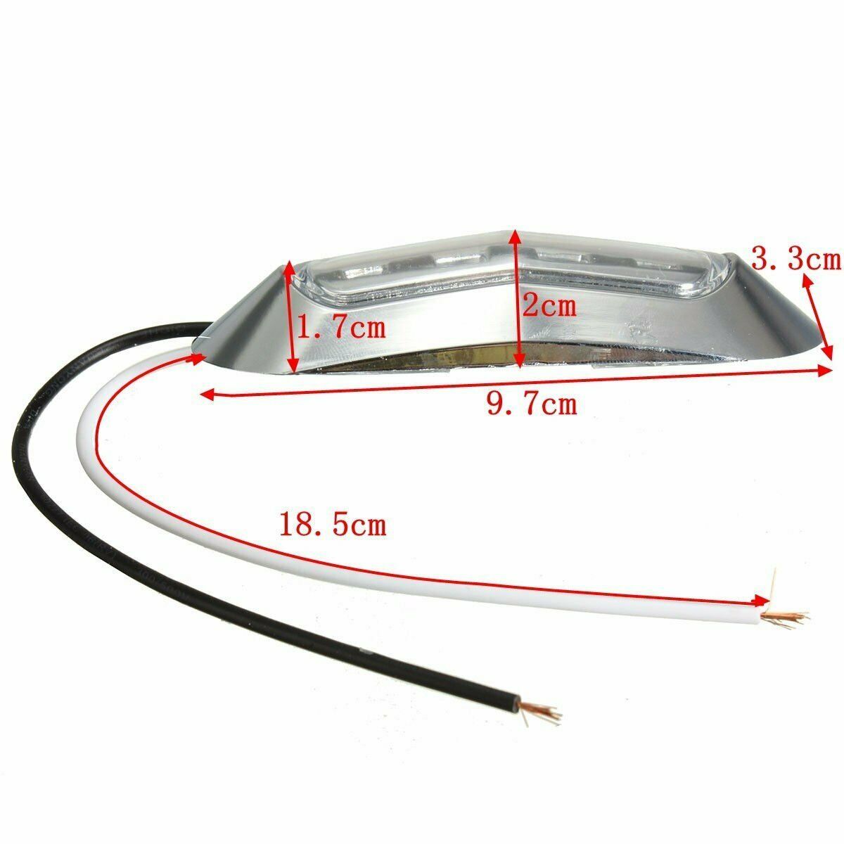 2Pcs Amber 4 SMD LED Side Marker Tail Lights Clearance Lamp Truck Trailer 12V