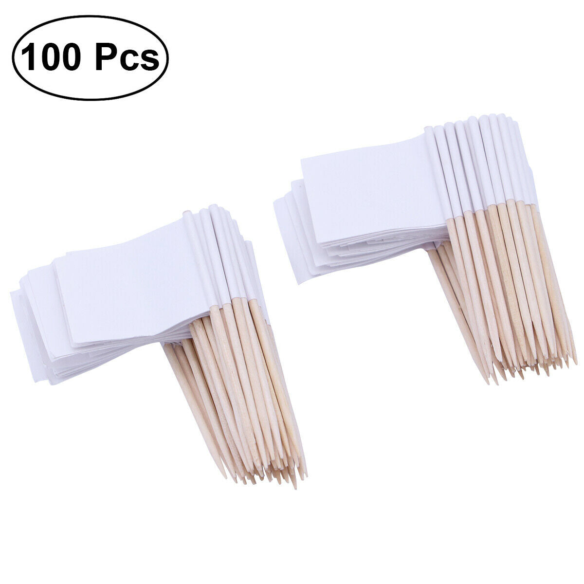 100Pcs Blank Toothpick Flags MINI Cocktail Cupcake Sticks Toppers Party Supplies