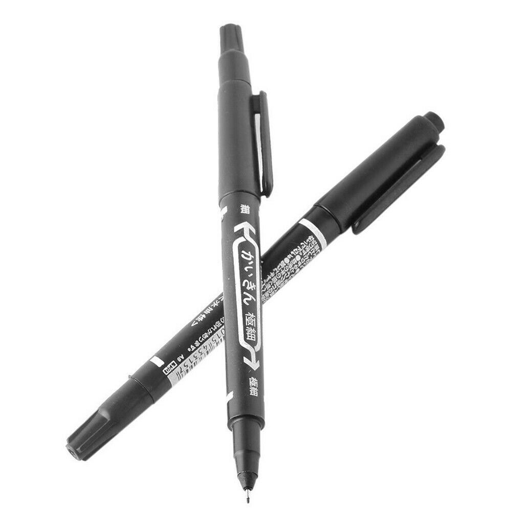Pack of 10 Marker Pens, Marker Pens, Dual Tip, Black