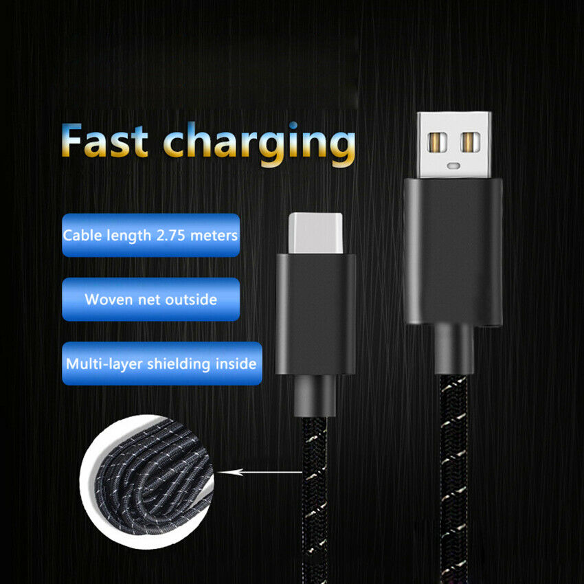 For Playstation 5 Controller Extra Strong Type C Braided Fast Charger USB Cable