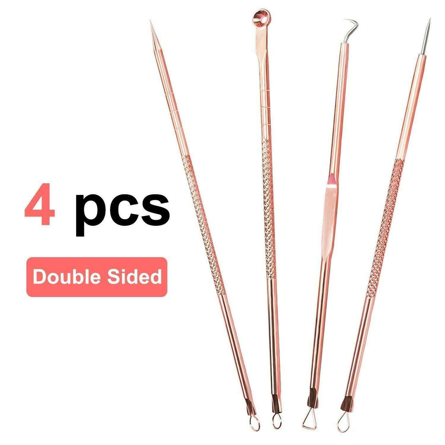 4Pcs/set Blackhead Extractor Tool Remover Pimple Blemish Comedone Kit Acne Clip