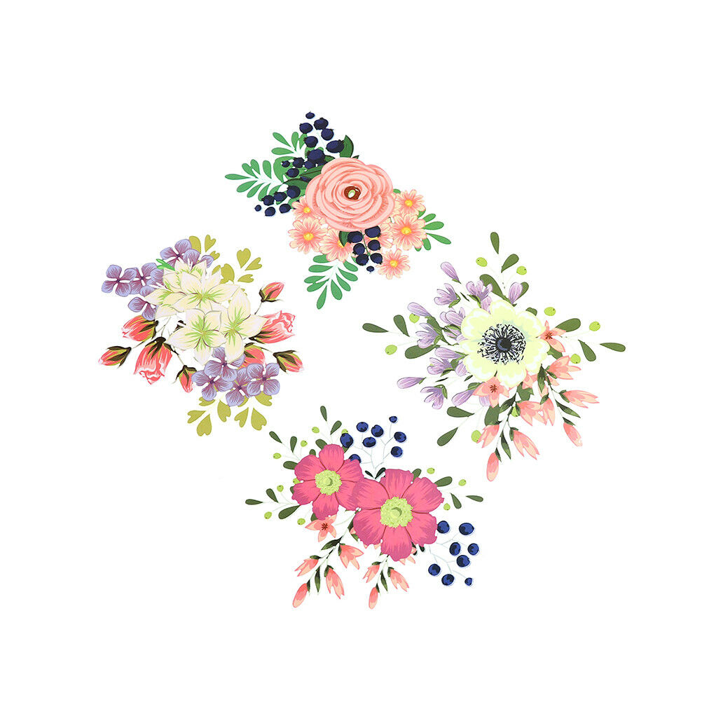 Flowers clothes patches heat transfer stickers printing iron on appliques.l8