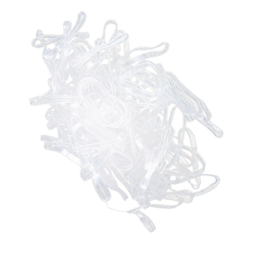 100x Fashion Elastic Ponytail Holders Hairband Hair Rubber Rings White