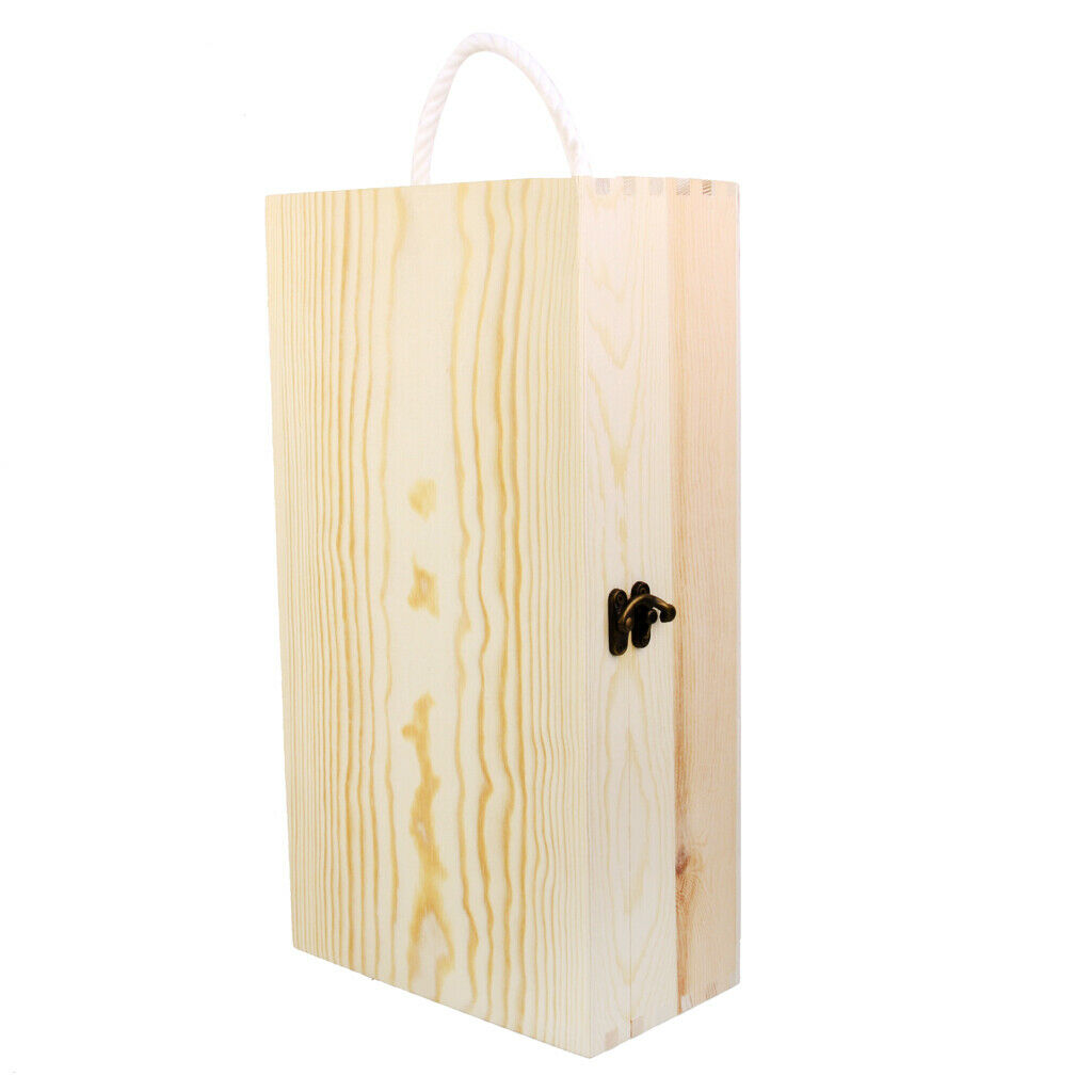 3X 35*19*10cm Dual Bottle Wood Wine Box Carrier Crate Case Best Gift Decoration