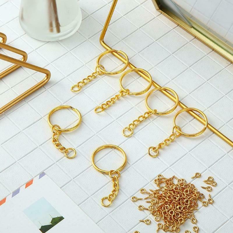 300Pcs Multipurpose Metal Rings Key Chain DIY Tools Hand Craft Making Supplies