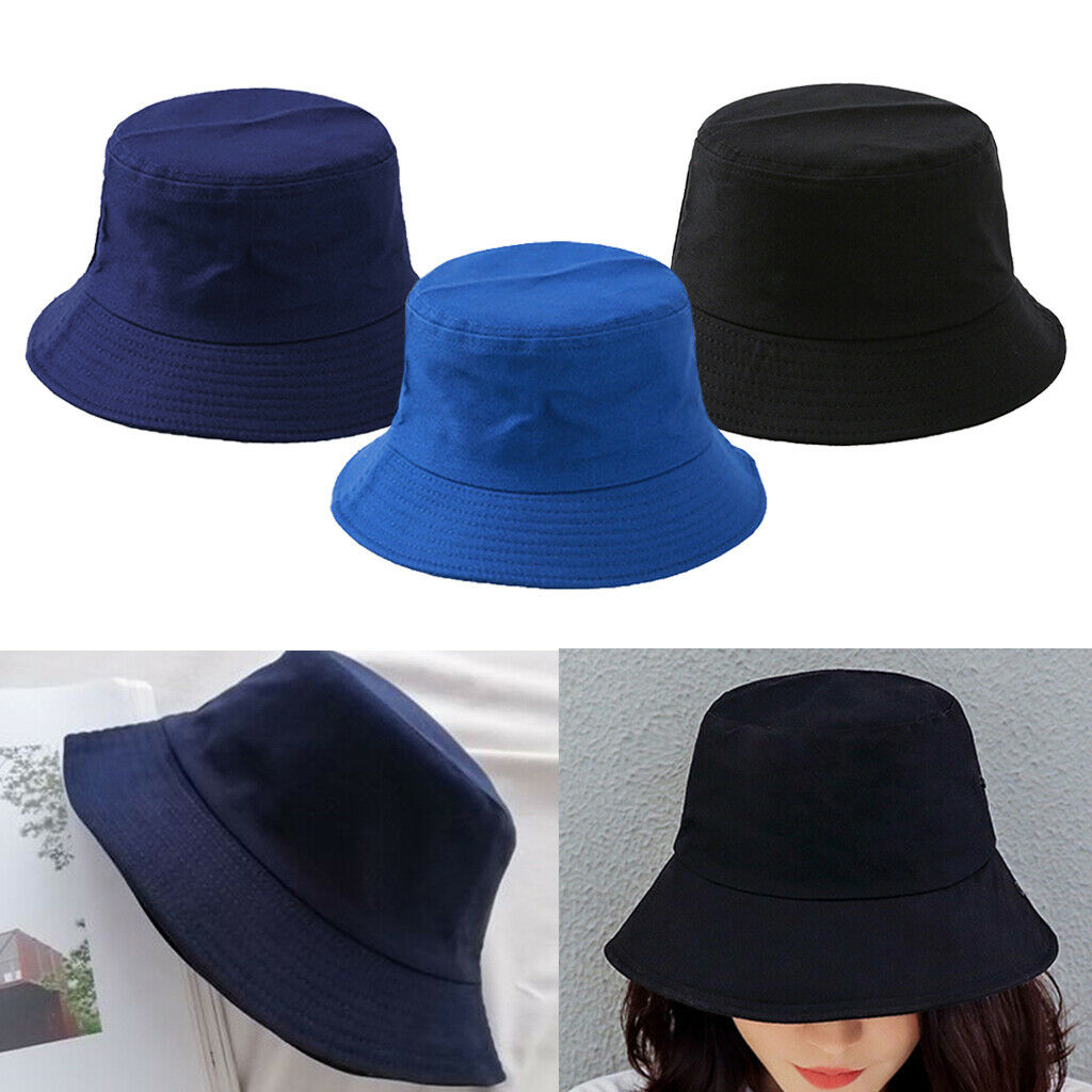 3pcs Bucket Hat Unisex Solid Fisherman Sun Hat Outdoor Hip Hop Basin Hat