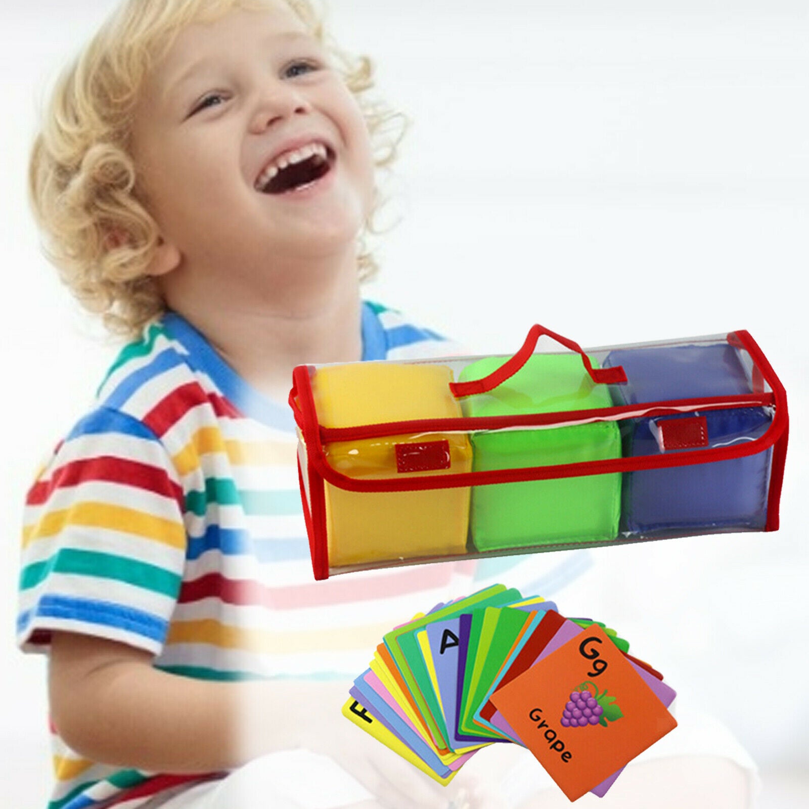 3pcs 4" Playing Game Dices Set, Soft Educational Toys, with Clear Pockets,