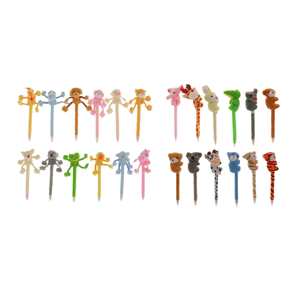 24Pcs Plush Animal Pens Plush Pens New Toys Stuffed Plushie Animal Pen Gifts