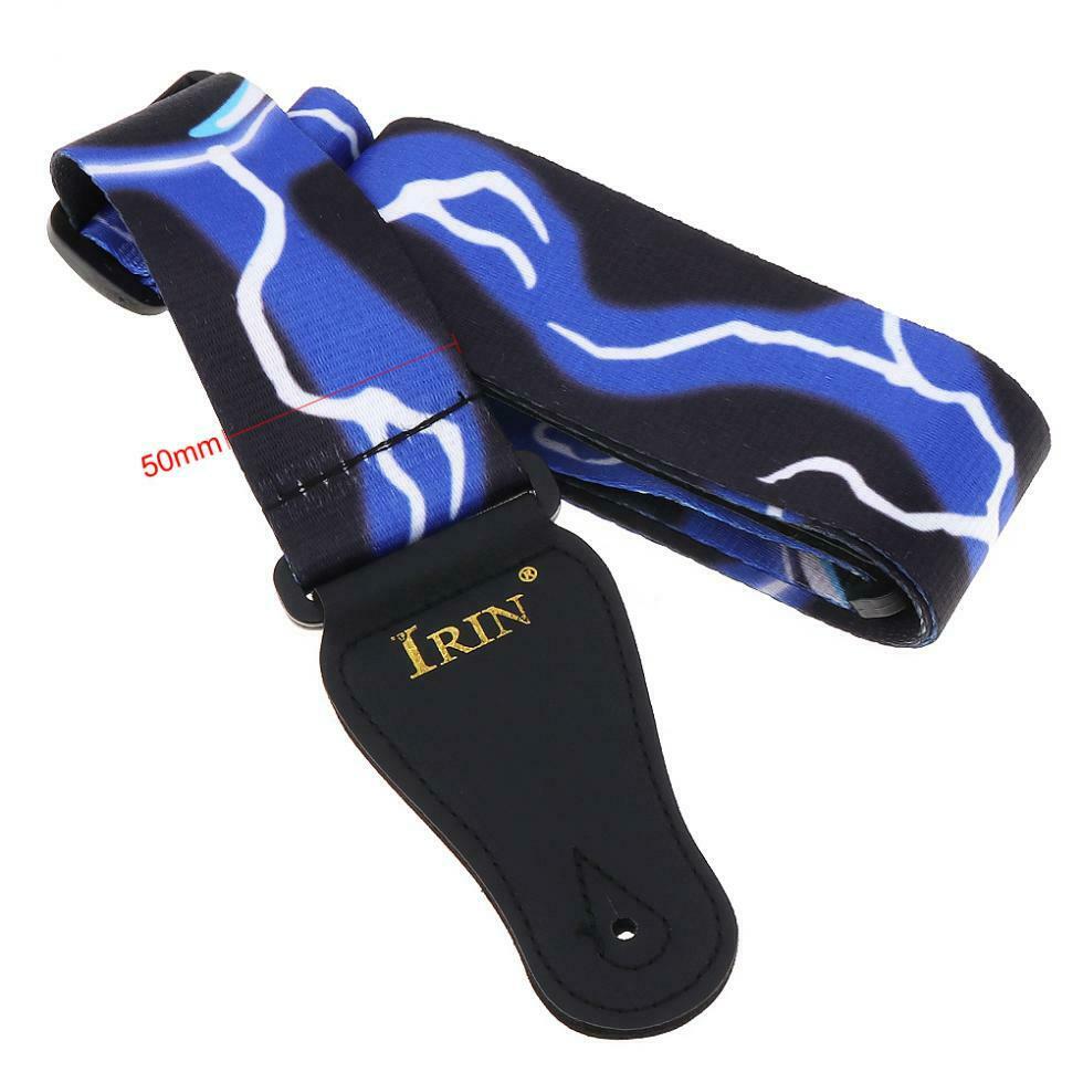 50mm Adjustable Printing Guitar Strap Guitar Accessories Blue Lightning Pattern