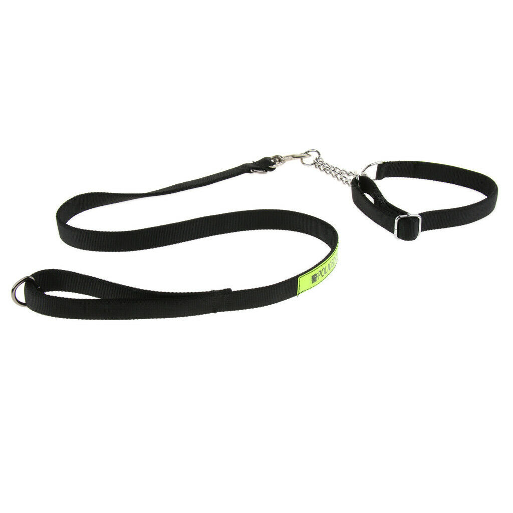 Reflective Strong Nylon Rope Dog Leash Collar Set for Walking Hiking Black