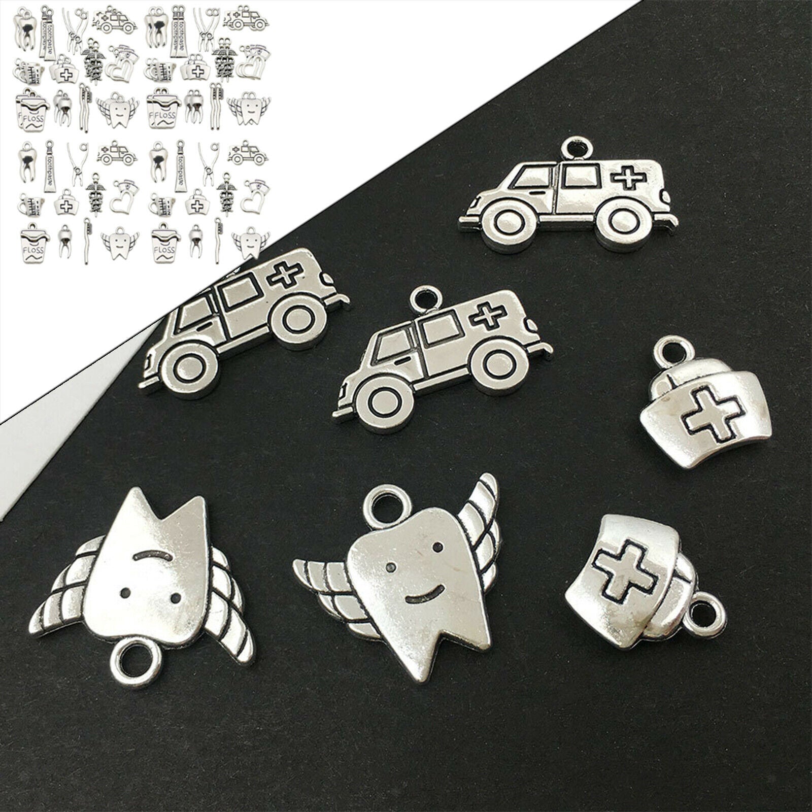 72 Pieces Small Charms Mixed Metal Pendants DIY Jewelry Making Accessory