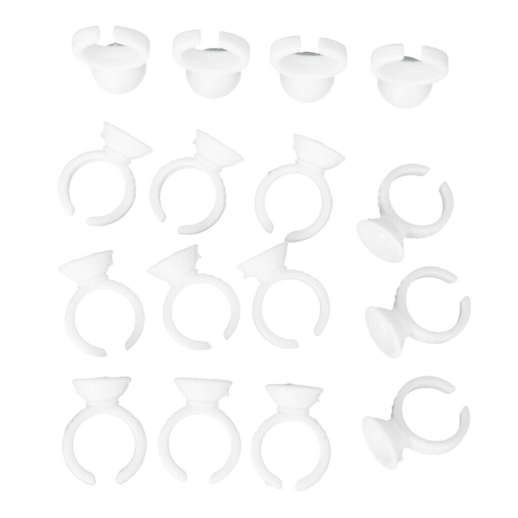 100pcs Eyelash Glue Disposable Tattoo Ink Cups Pigment Holder Ring