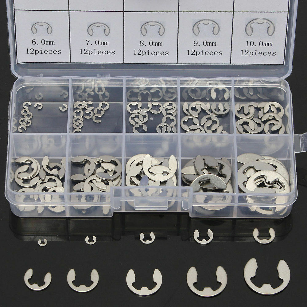 Stainless Steel E Clips C Circlip Kit Retaining Ring 120 X Assorted M1.5 -M10m